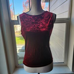 Vintage Y2K Crushed Velvet Red Top | L